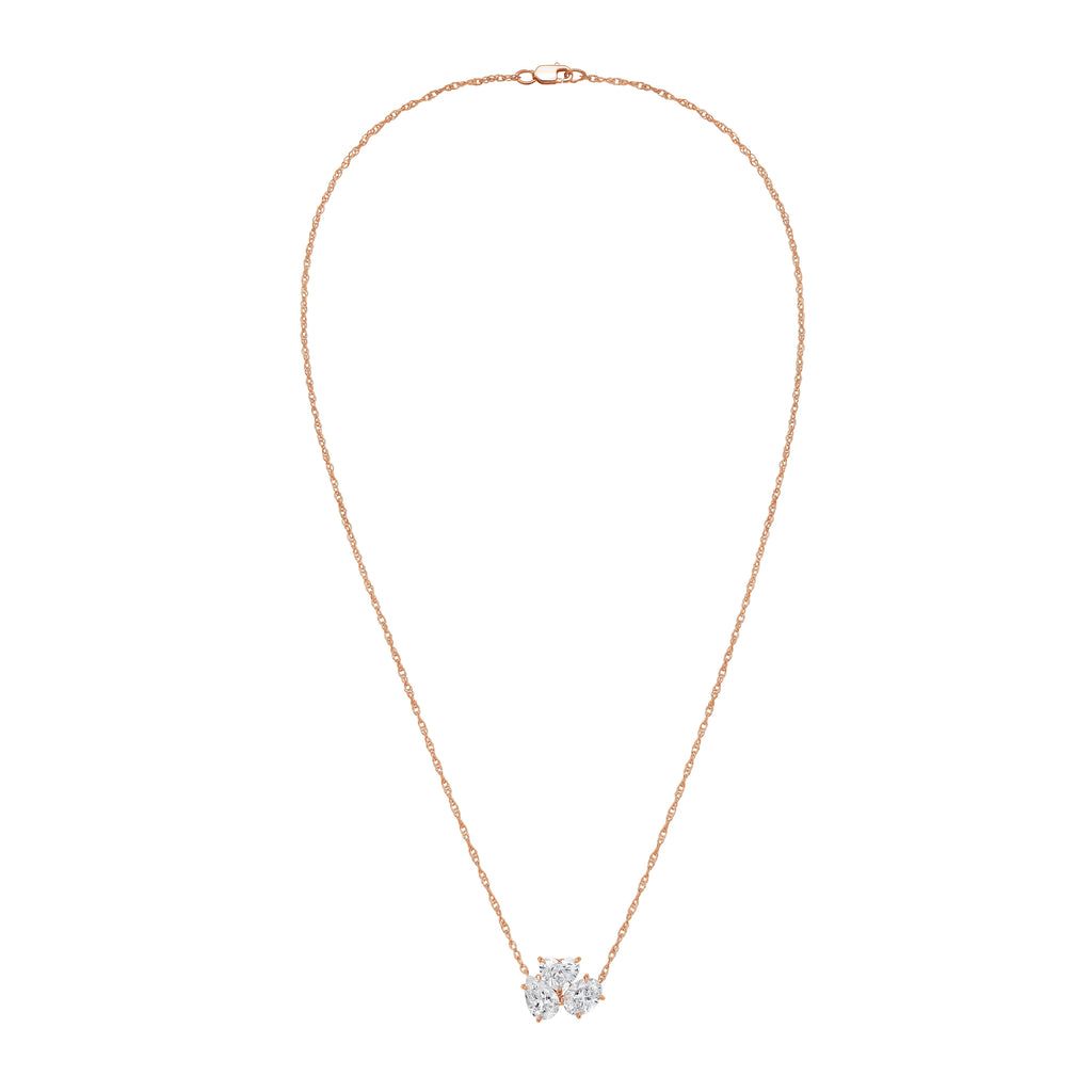 Multi-Shape Lab Grown Three Diamond Pendant