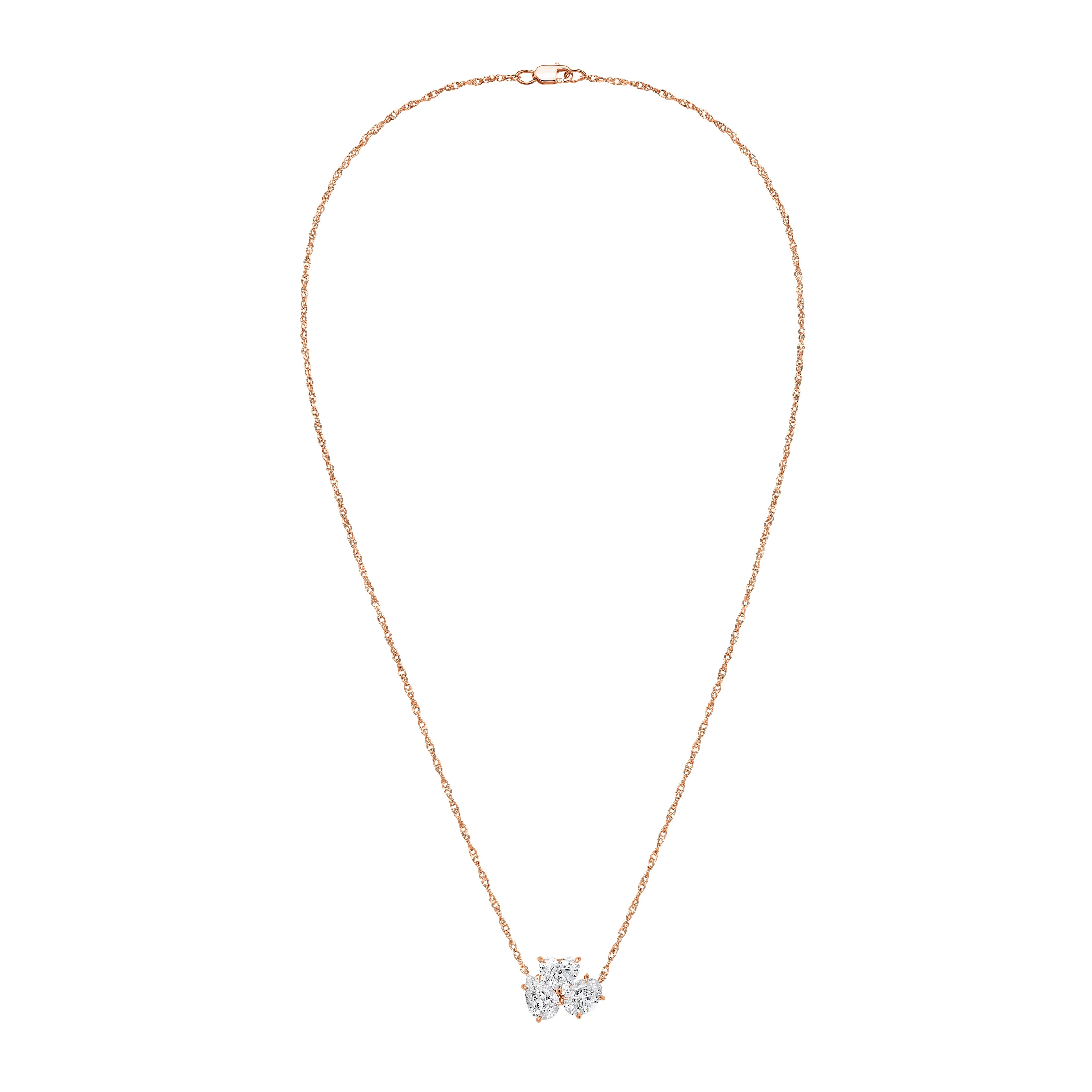 Multi-Shape Lab Grown Three Diamond Pendant