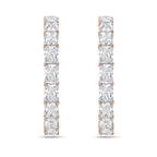 Lab Grown Radiant Diamond Hoop Earrings - 1.50"