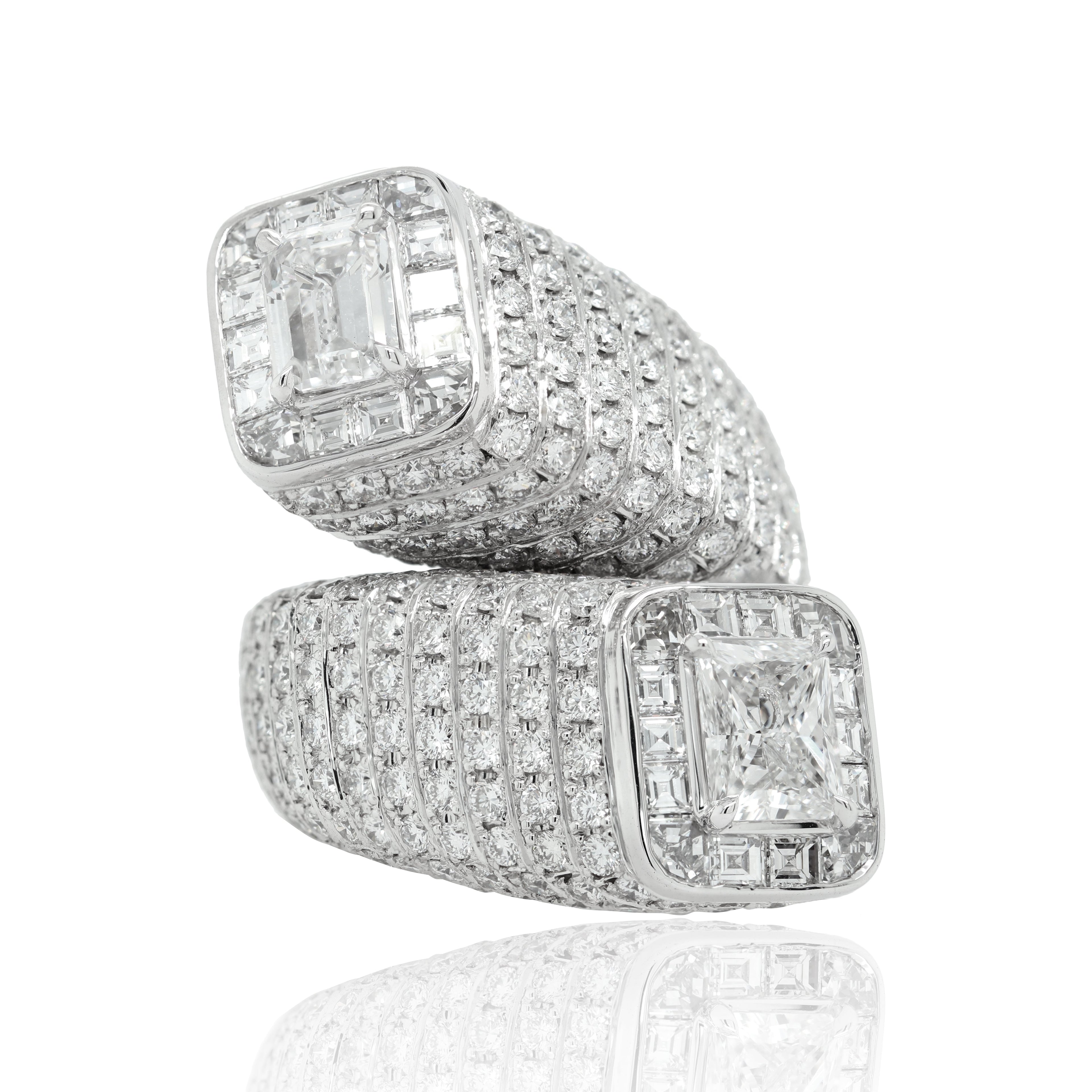 Toi Et Moi Square Emerald Diamond Ring