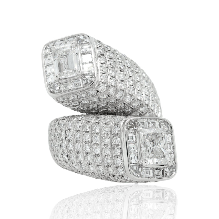 Toi Et Moi Square Emerald Diamond Ring