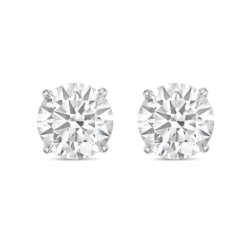 Lab-Grown Round Diamond Stud Earrings, 4-Prong
