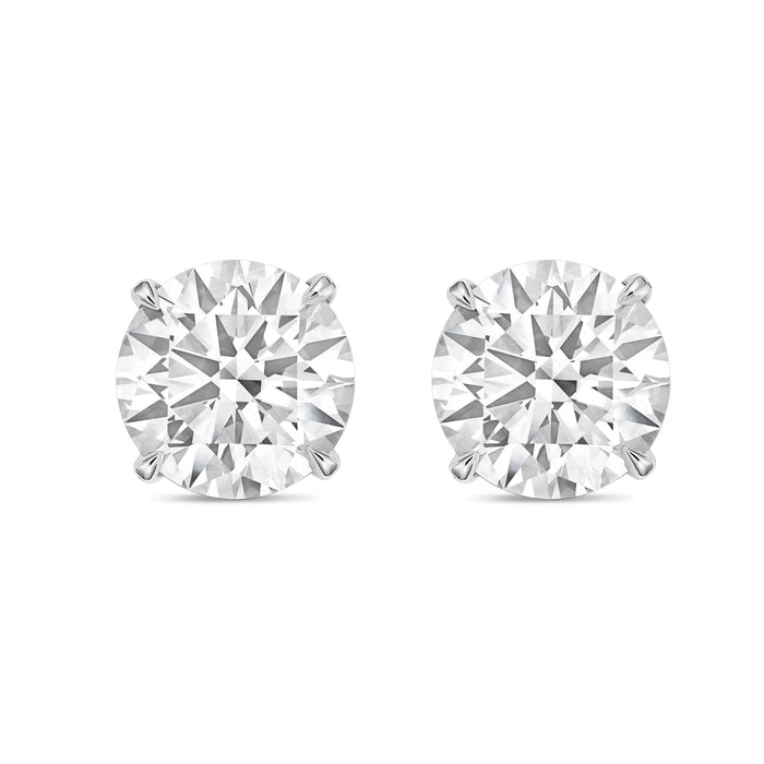 Lab-Grown Round Diamond Stud Earrings, 4-Prong