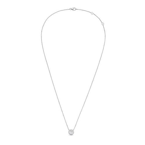 Lab-Grown Round Diamond Bezel Pendant, 14K Gold