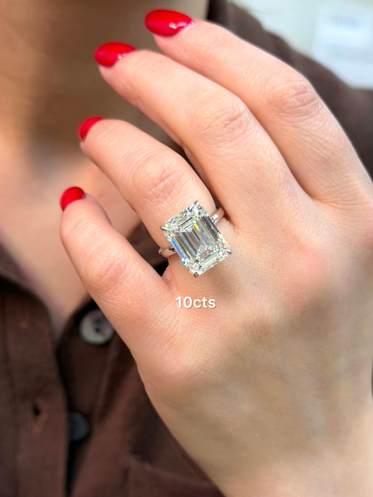 Lab-Grown Emerald-Cut Diamond Solitaire Ring