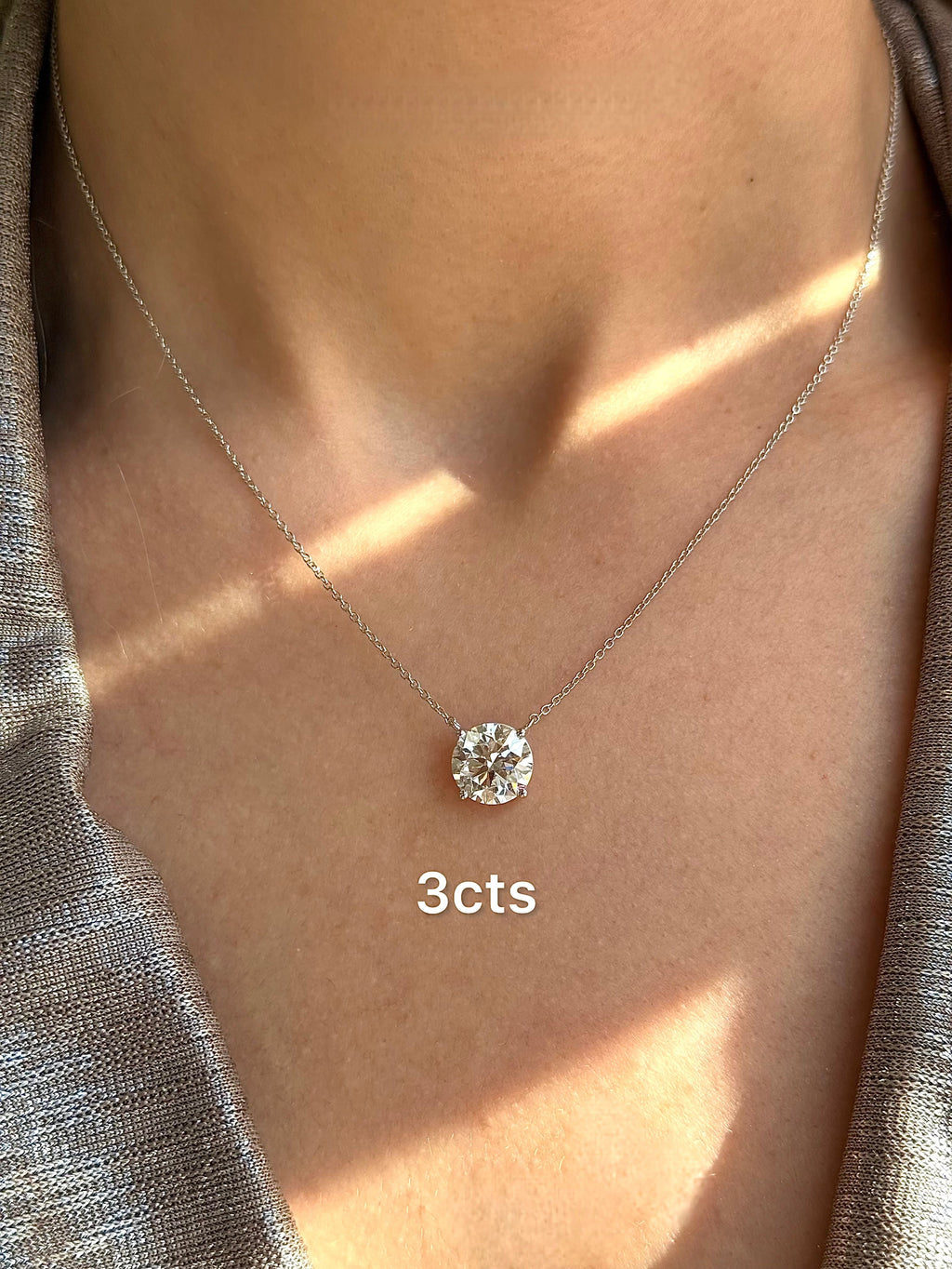 Lab-Grown Round Diamond Solitaire Pendant
