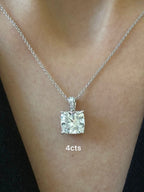 Lab-Grown Cushion Diamond Pendant with Diamond Bail