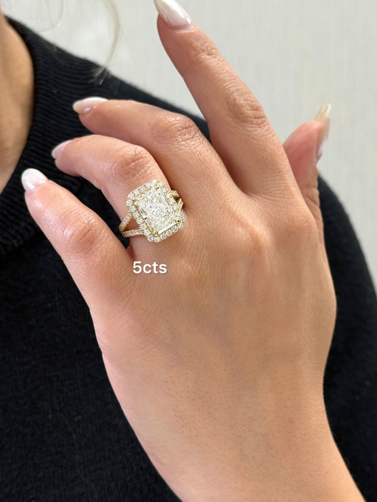 Lab-Grown Radiant Halo Diamond Engagement Ring