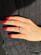 Lab Grown Emerald Diamond Ring With Trillions