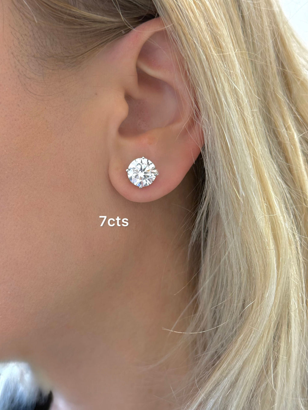 Lab-Grown Round Diamond Stud Earrings, 4-Prong