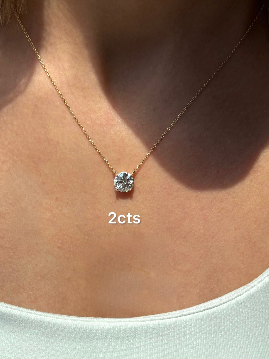 Lab-Grown Round Diamond Solitaire Pendant
