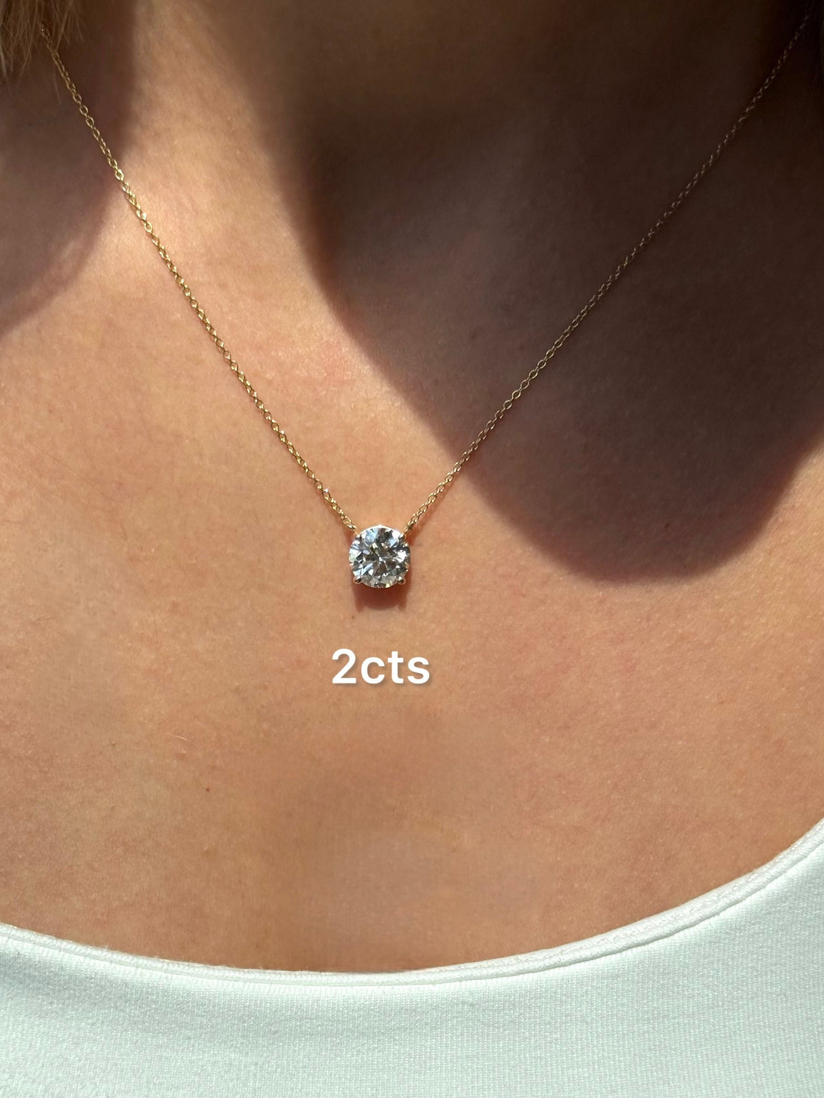 Lab-Grown Round Diamond Solitaire Pendant