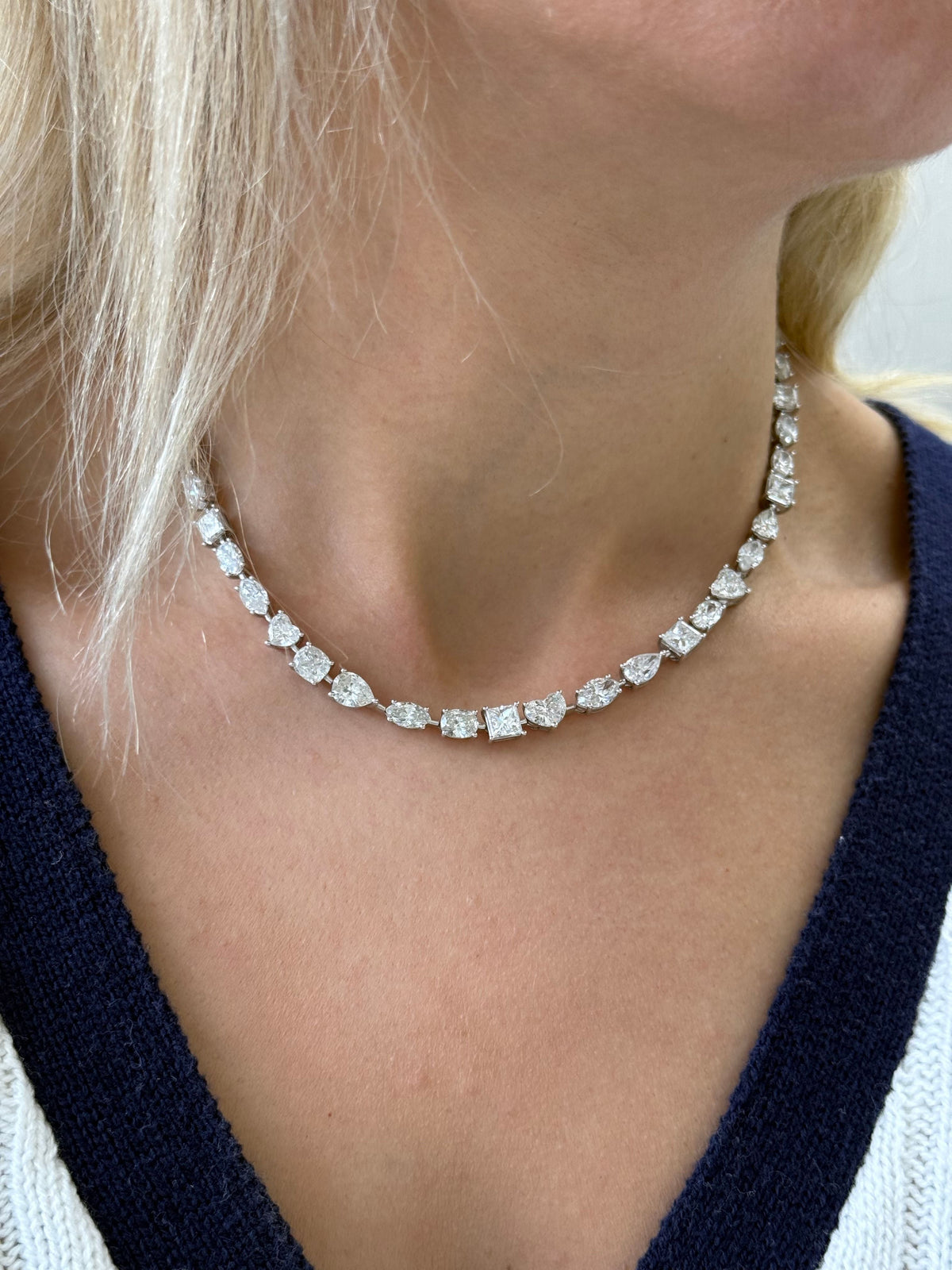 Lab Grown Multi-Cut Diamond Necklace