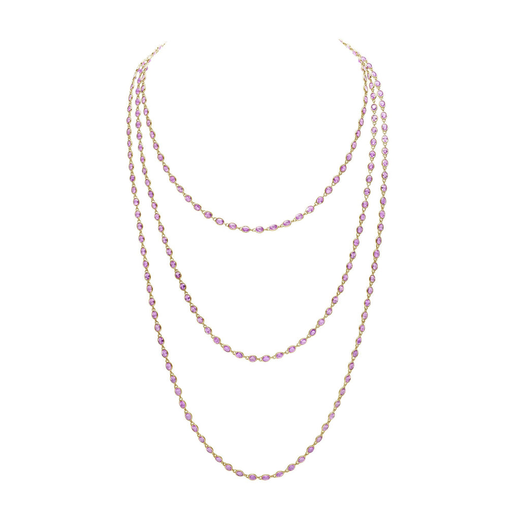 Oval Pink Sapphire Necklace