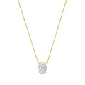 Lab-Grown Oval Diamond Solitaire Pendant Necklace, 4-Prong
