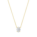 Lab-Grown Oval Diamond Solitaire Pendant Necklace, 4-Prong